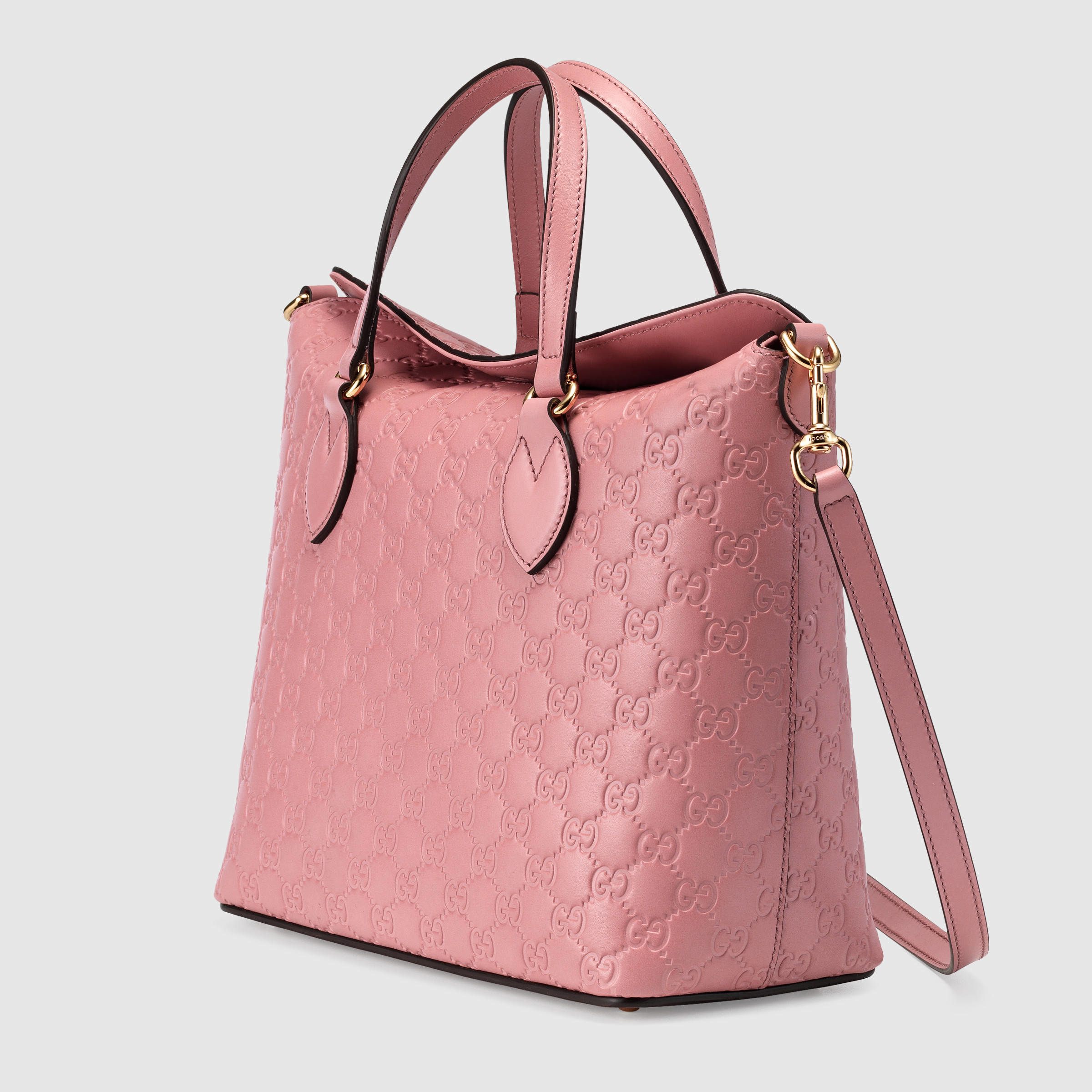 Lyst Gucci Signature Leather Top Handle Bag In Pink Gallery