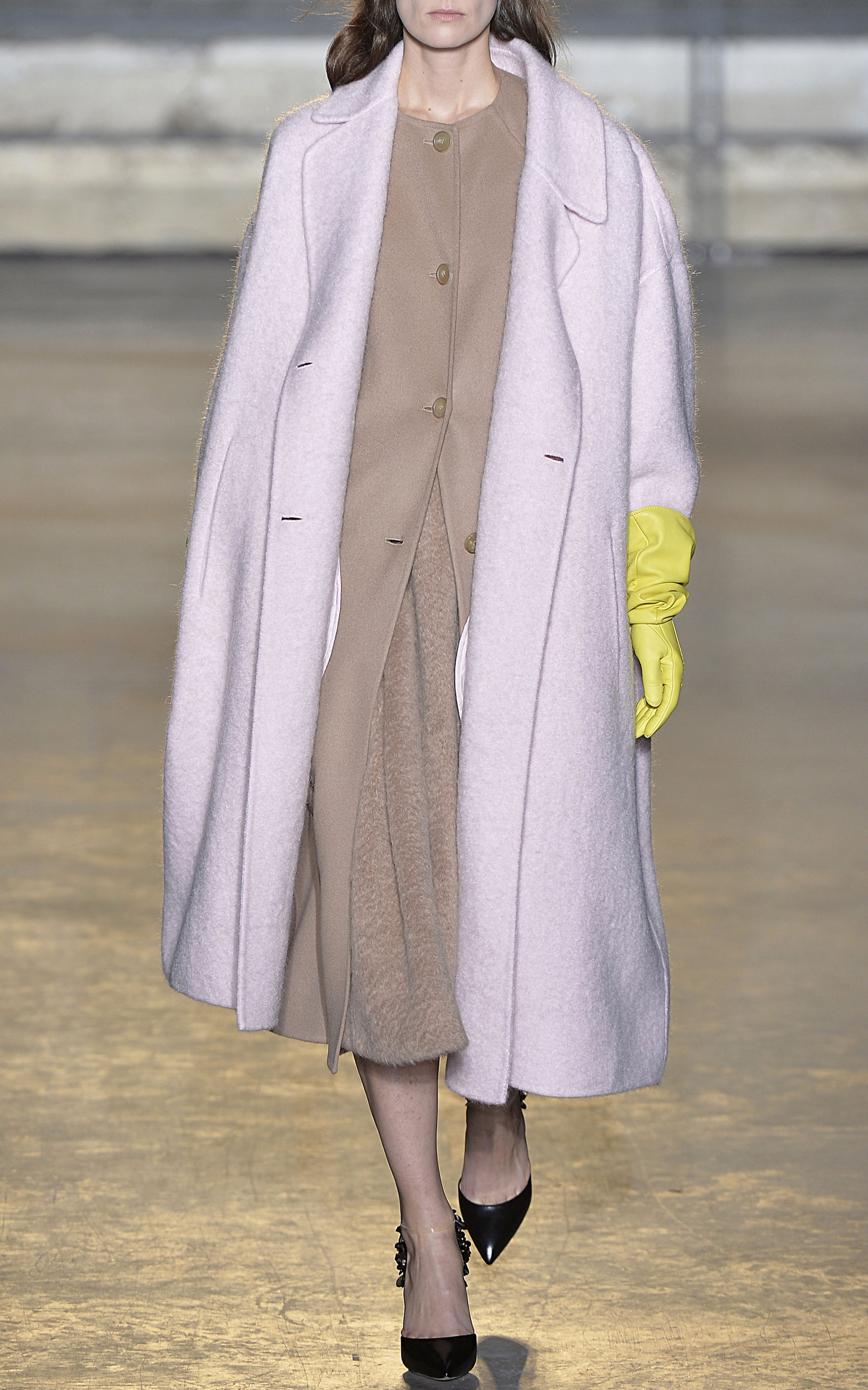 Lyst Rochas Pink Double Wool Mohair Coat in Pink