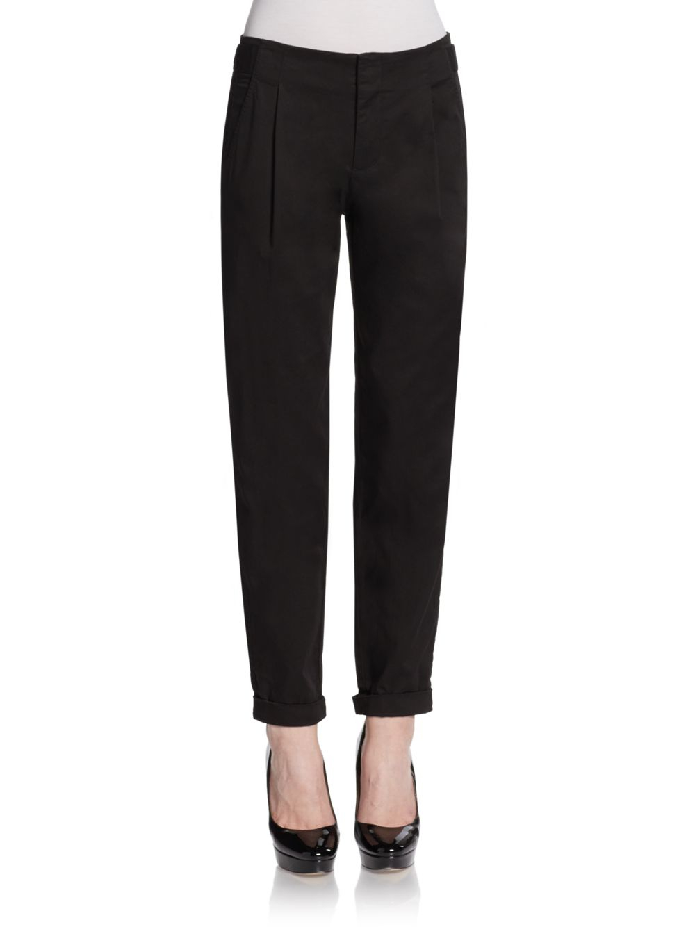 Lyst - Vince Side Buckle Pants in Black