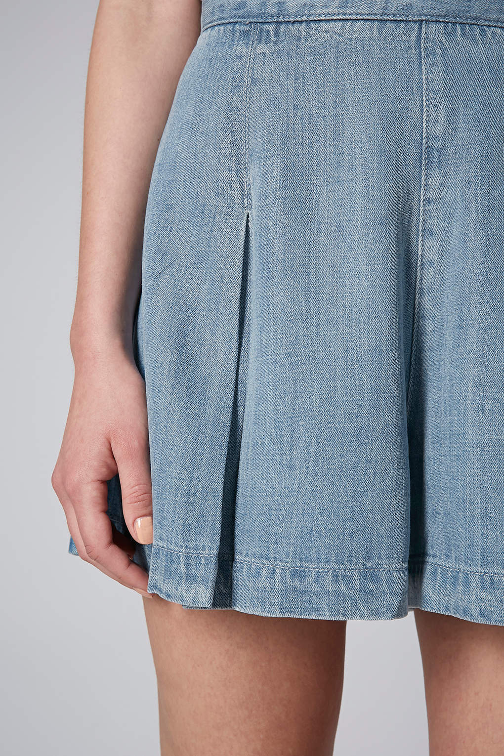Lyst Moto Bleach Wash Denim Skort in Blue