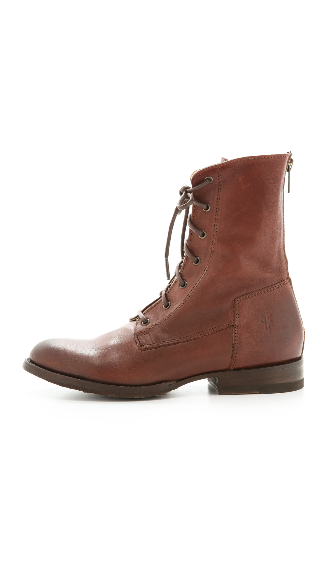 raymond weil leather lace up booties