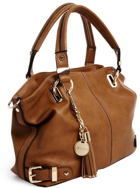 Dune Deather Soft Tan Bag with Buckle Detail in Brown (Tan) | Lyst
