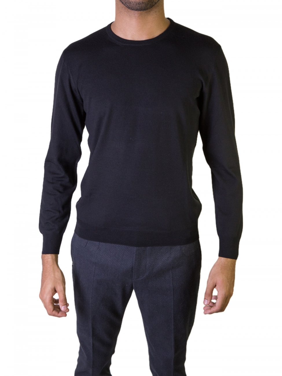 Ones Black Crew Neck Sweater in Black for Men | Lyst