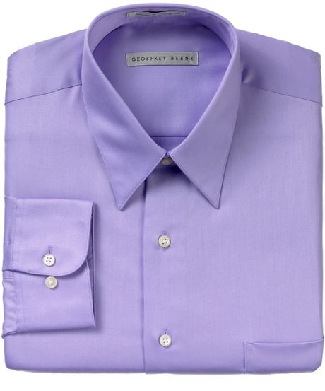Geoffrey Beene Big and Tall Lilac Solid Sateen Long Sleeve Dress Shirt ...