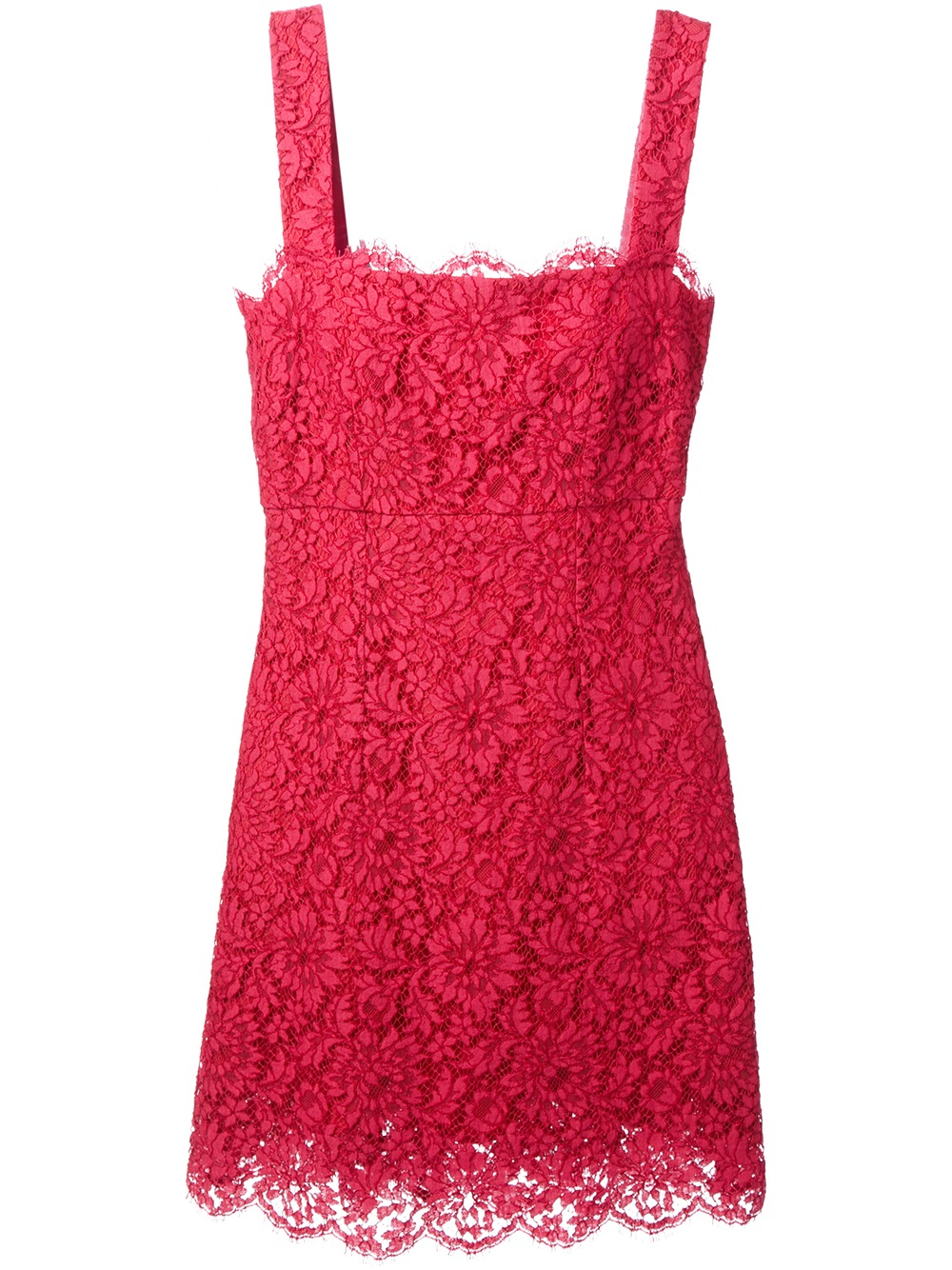 Dolce & gabbana Sleeveless Lace Dress in Red | Lyst