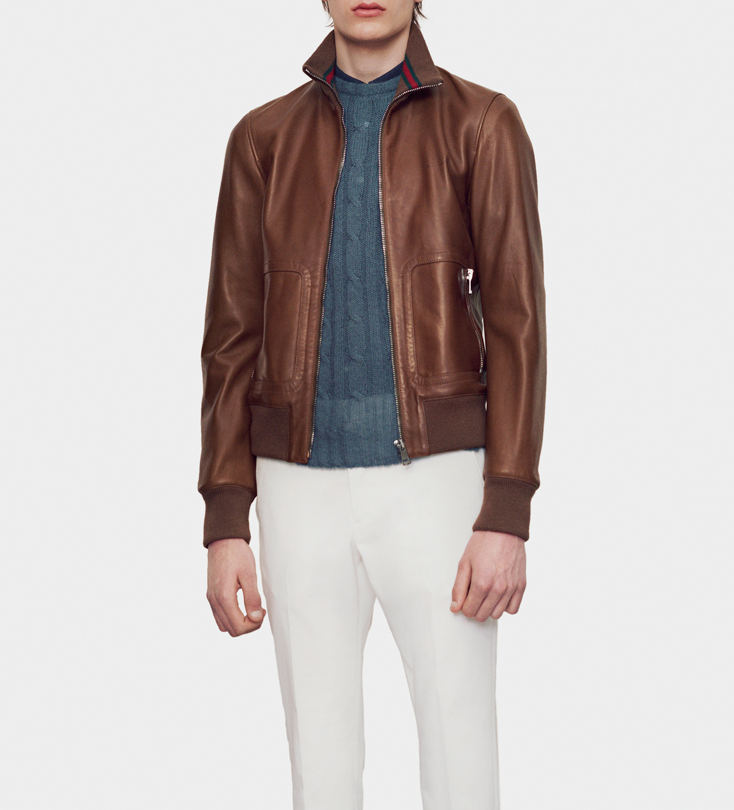 Gucci Leather Er Jacket In Brown For Men Lyst Gallery