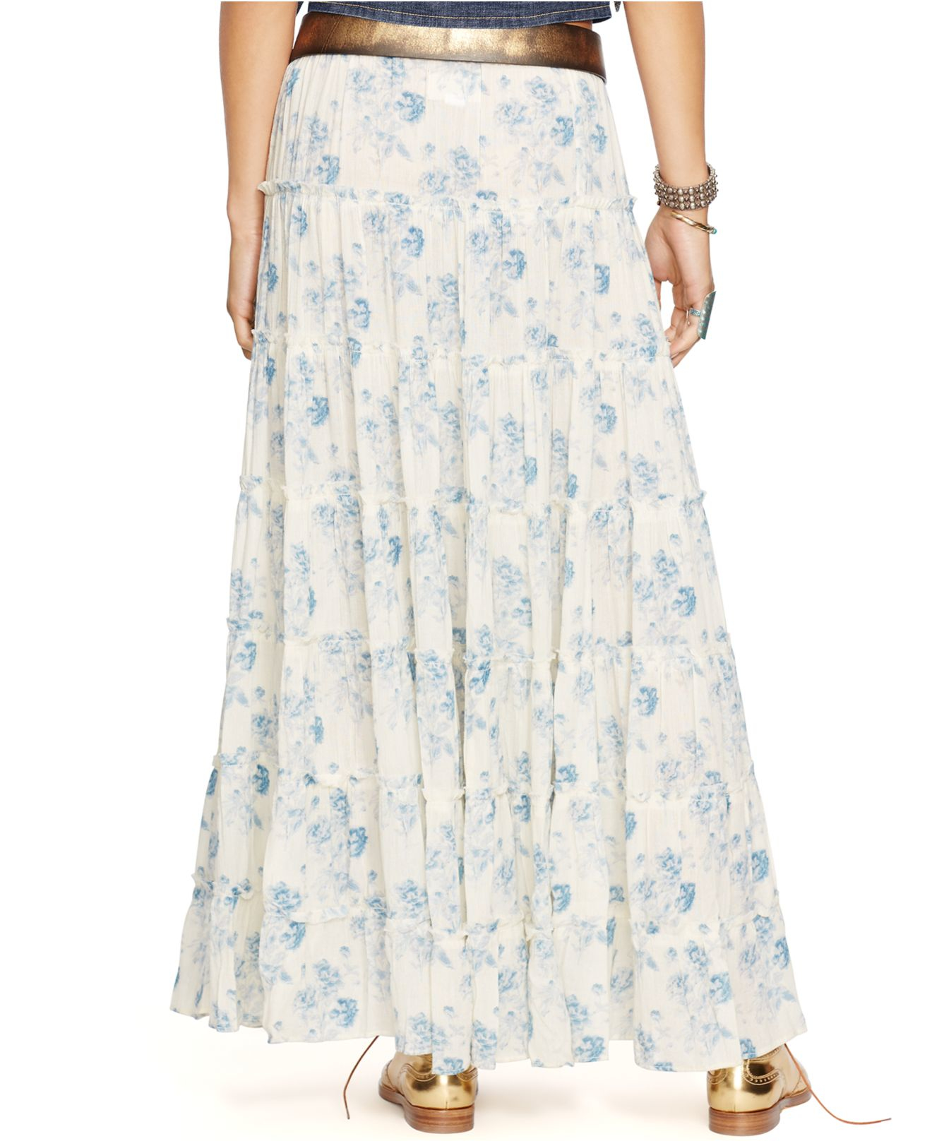 Lyst - Denim & supply ralph lauren Floral-print Maxi Skirt in Blue