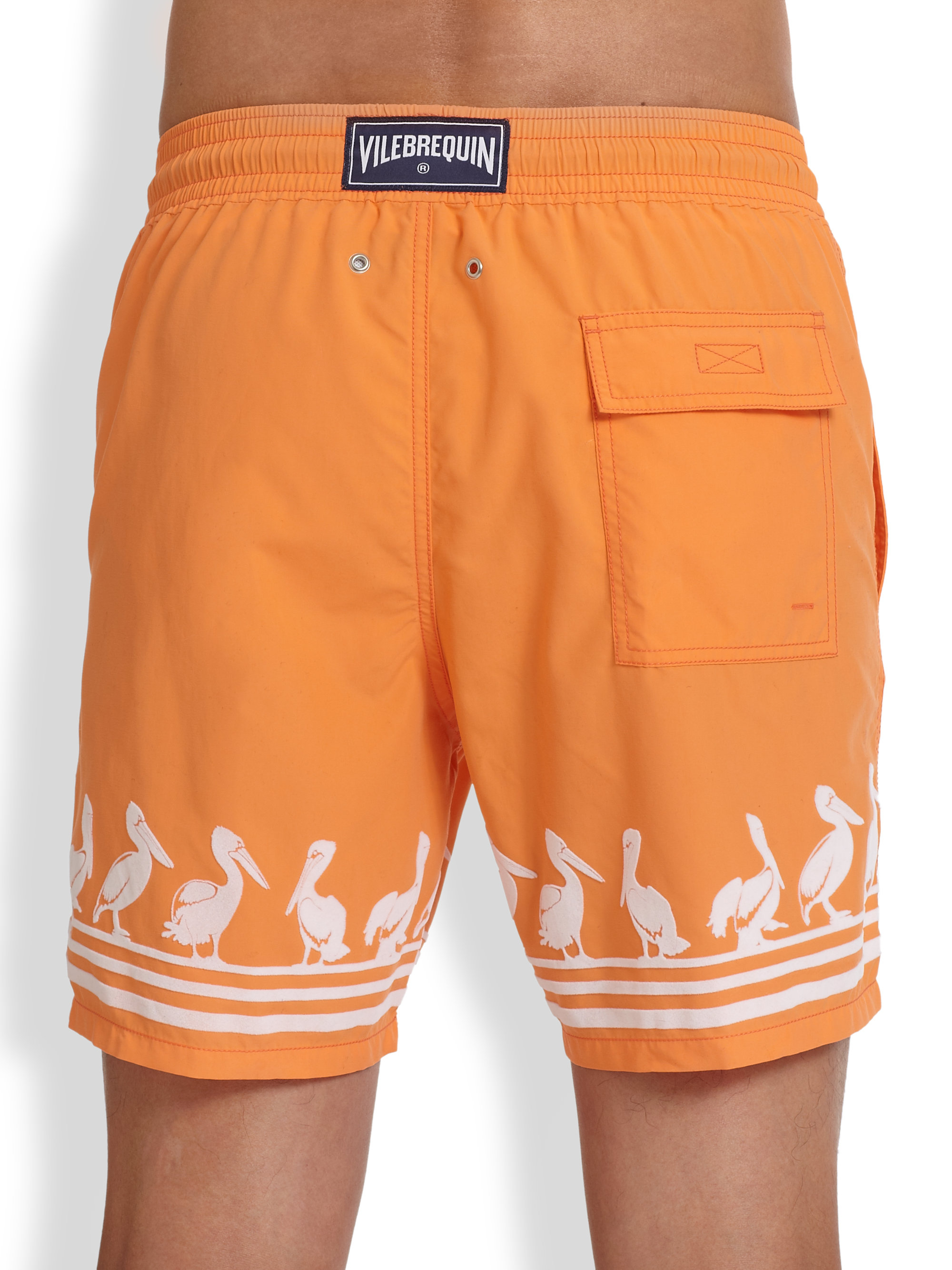 Lyst Vilebrequin Moorea Pelican Swim Trunks in Orange for Men