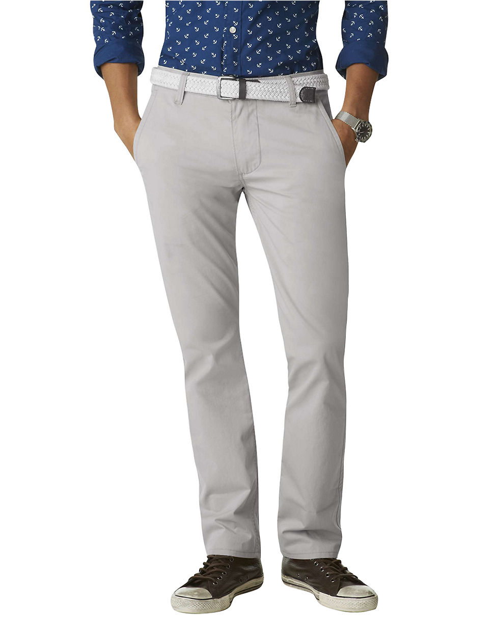 Dockers Slim Straight Leg Chino Pants in Gray for Men (Grey) | Lyst