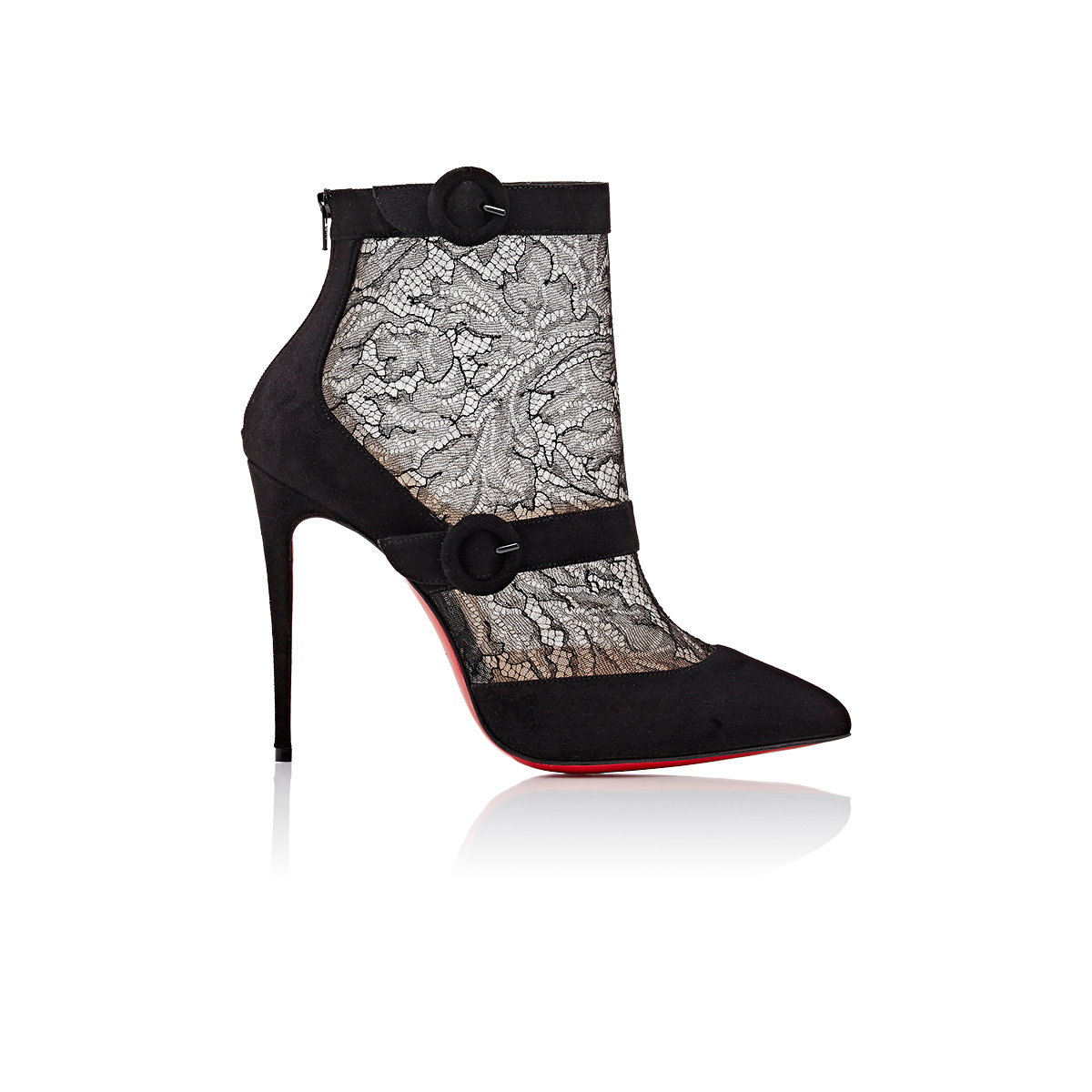 christian louboutin copies - Christian louboutin Boteboot Suede and Lace Ankle Boots in Black ...