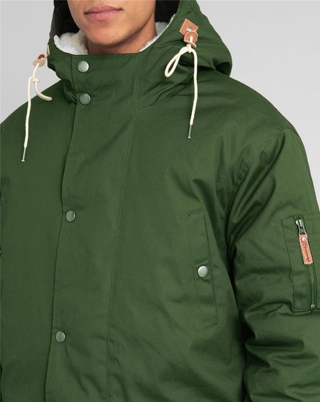 Knowledge Cotton Apparel Khaki Hooded Parka in Green for Men (khaki ...