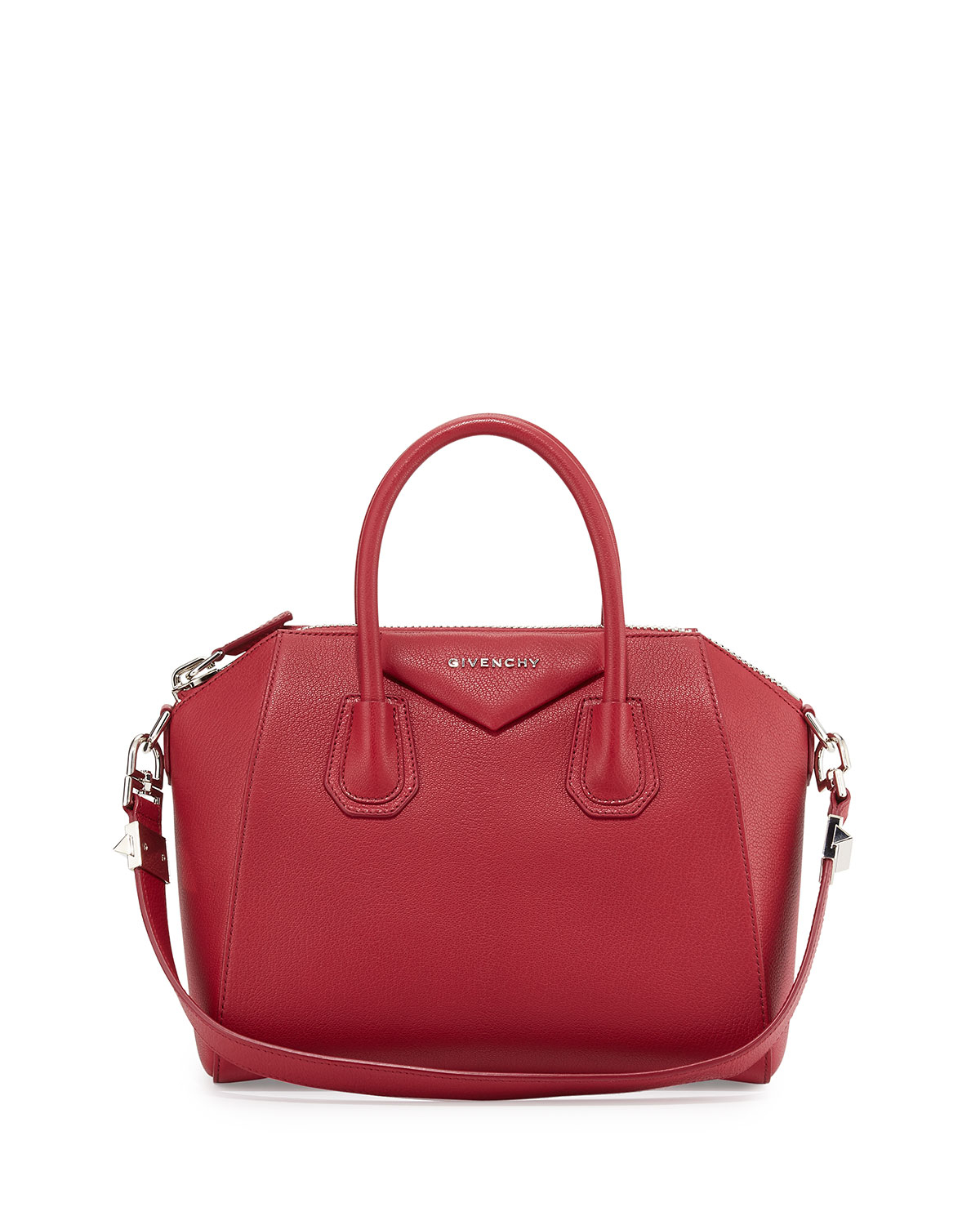 Givenchy Antigona Small Grained Leather Satchel Bag in Red | Lyst