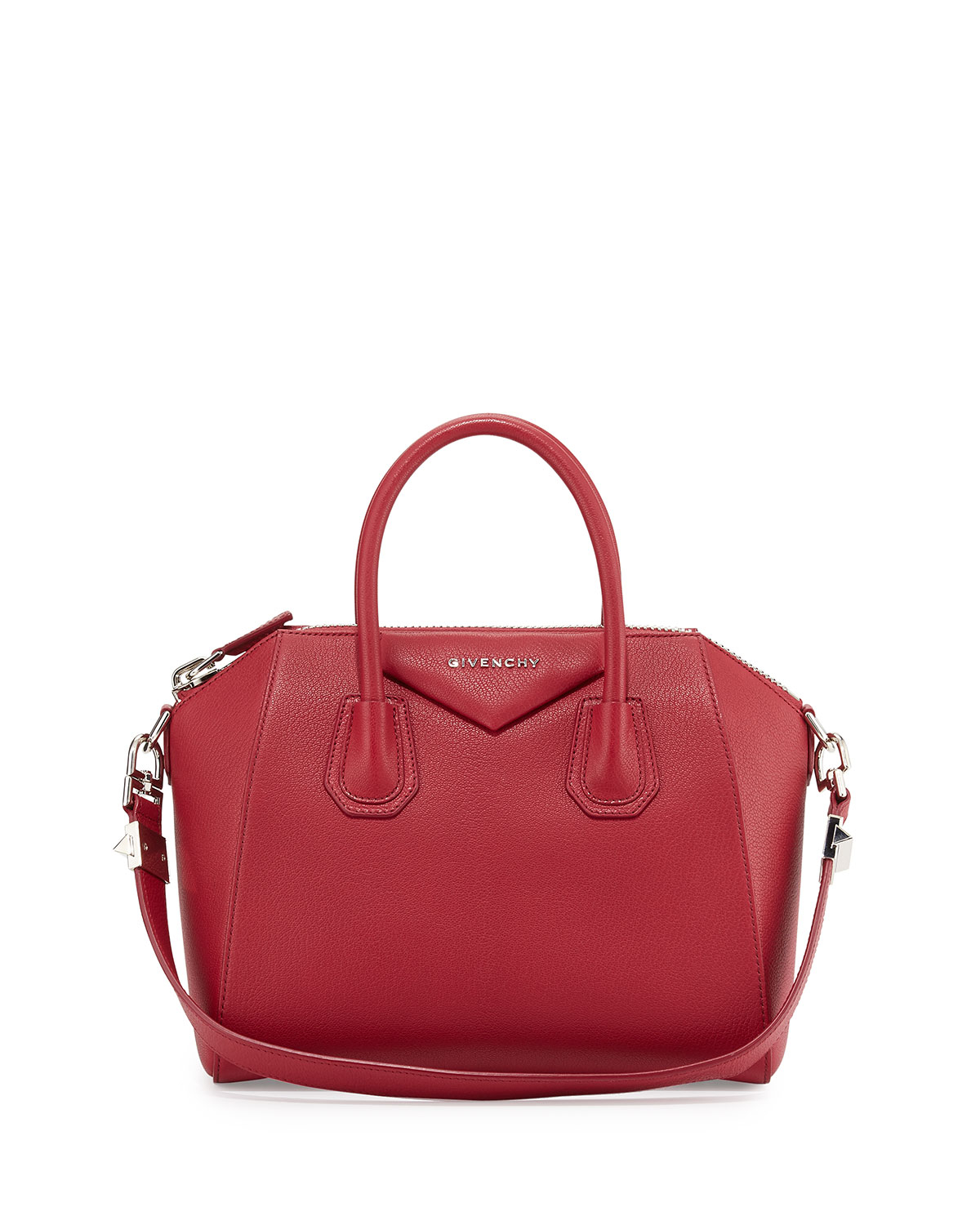 Givenchy Antigona Small Grained Leather Satchel Bag in Red Lyst