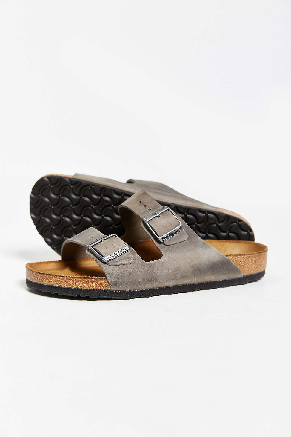 mens grey leather sandals
