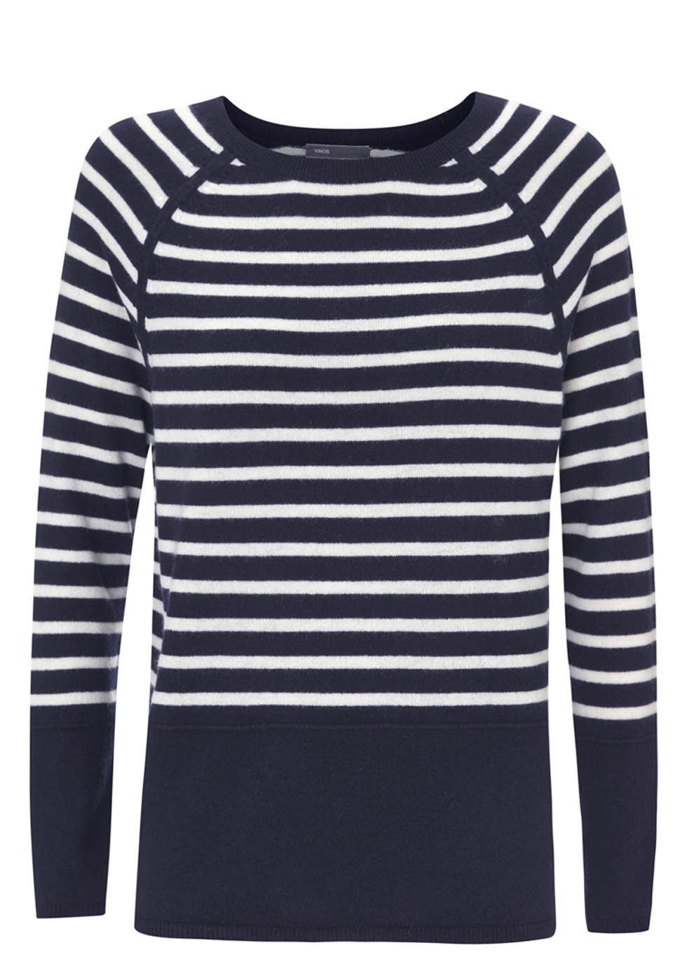 Vince Navy and White Breton Striped Cashmere Jumper in Blue (Navy And ...