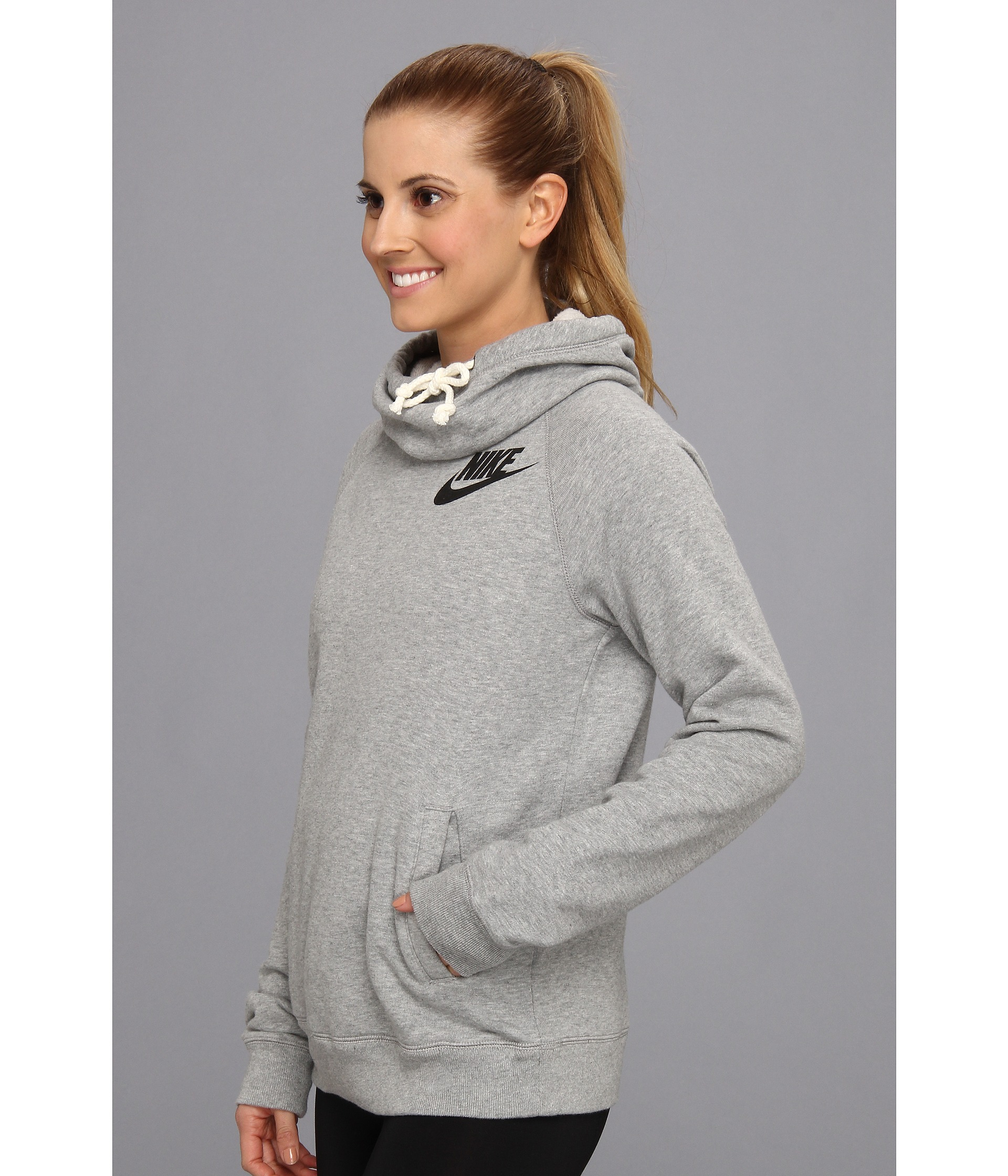 Lyst - Nike Rally Funnel Neck Hoodie in Gray