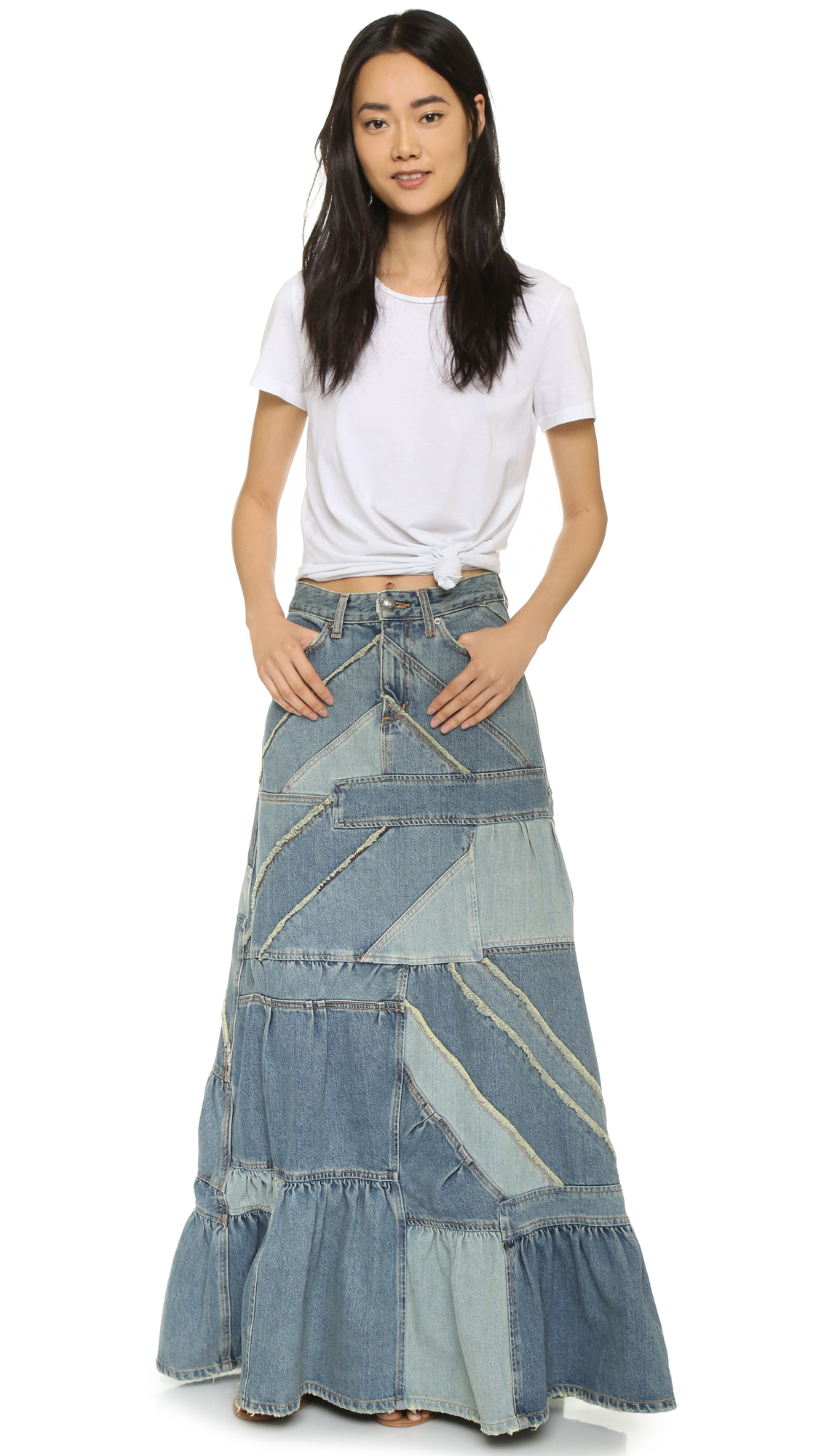 Lyst - Marc By Marc Jacobs Patchwork Denim Skirt in Blue