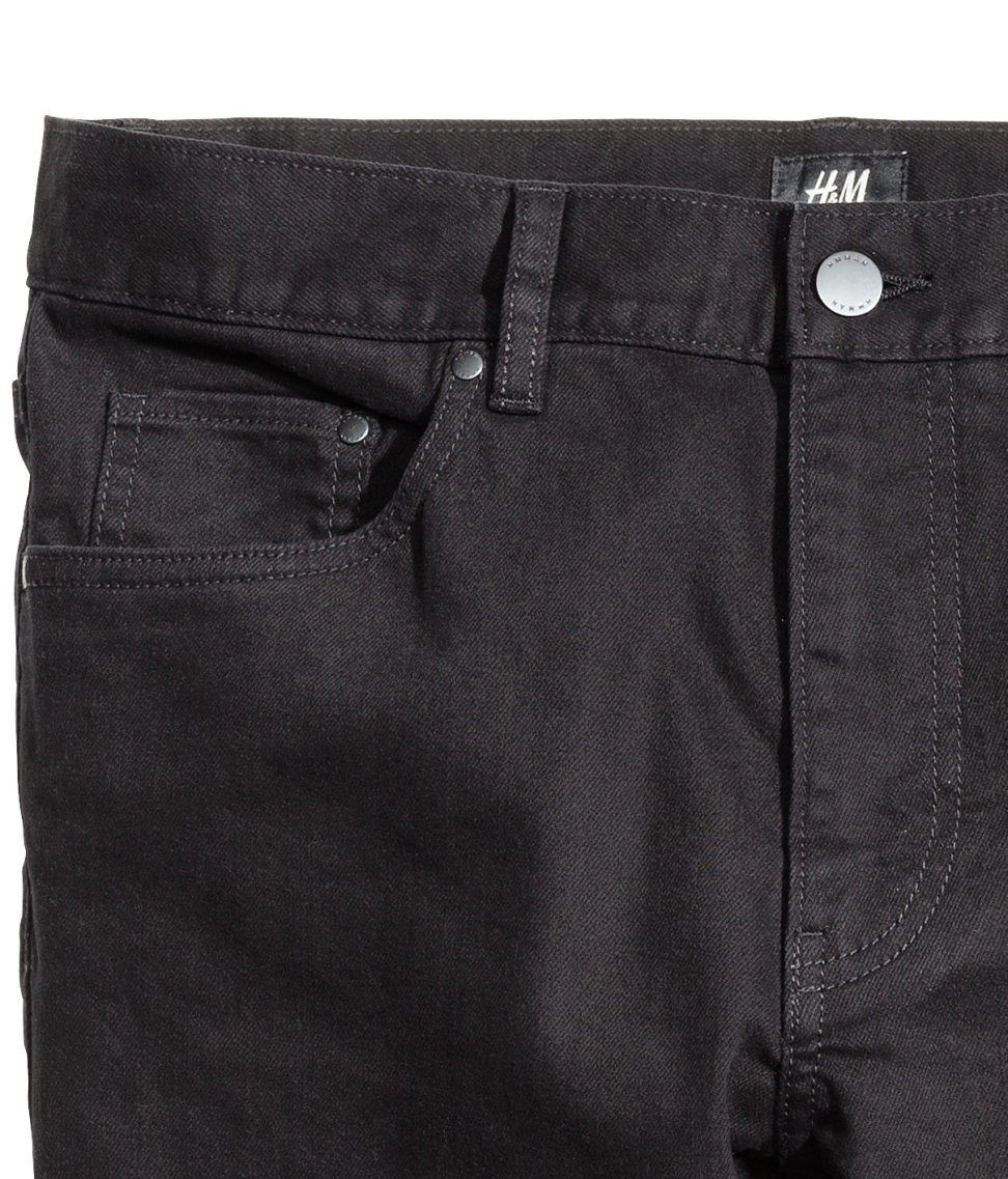 Lyst - H&m Twill Trousers Skinny Fit in Black for Men - Save 42%
