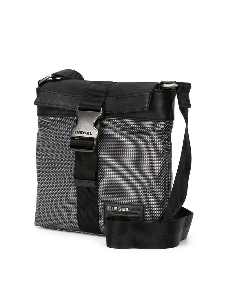 mens grey messenger bag