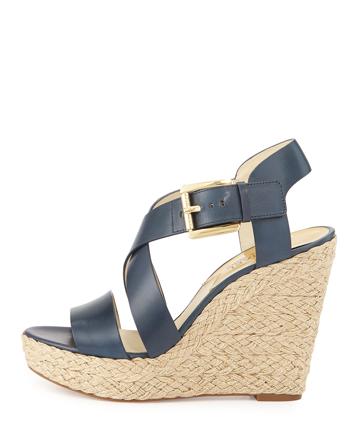 Lyst - Michael Michael Kors Giovanna Leather Espadrille Wedge in Blue
