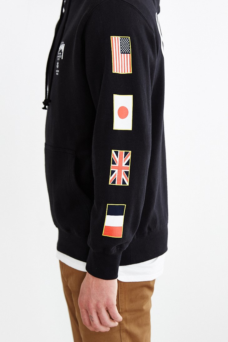 Lyst Stussy World Tour Flags Pullover Hoodie Sweatshirt