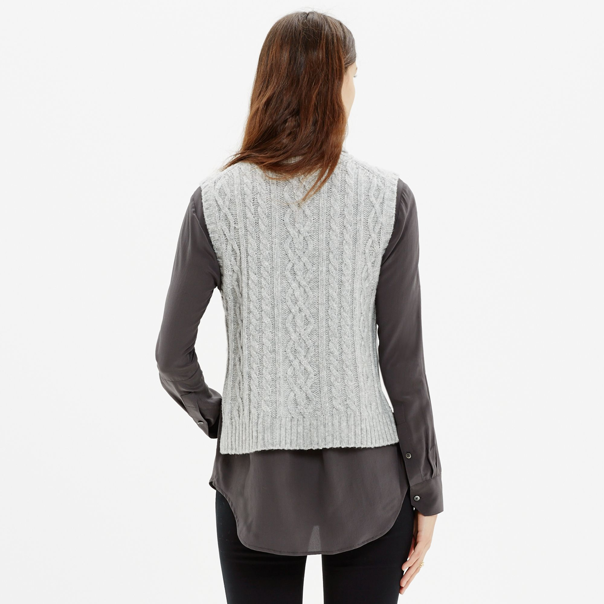 Madewell Turtleneck Sweater-Vest in Gray | Lyst