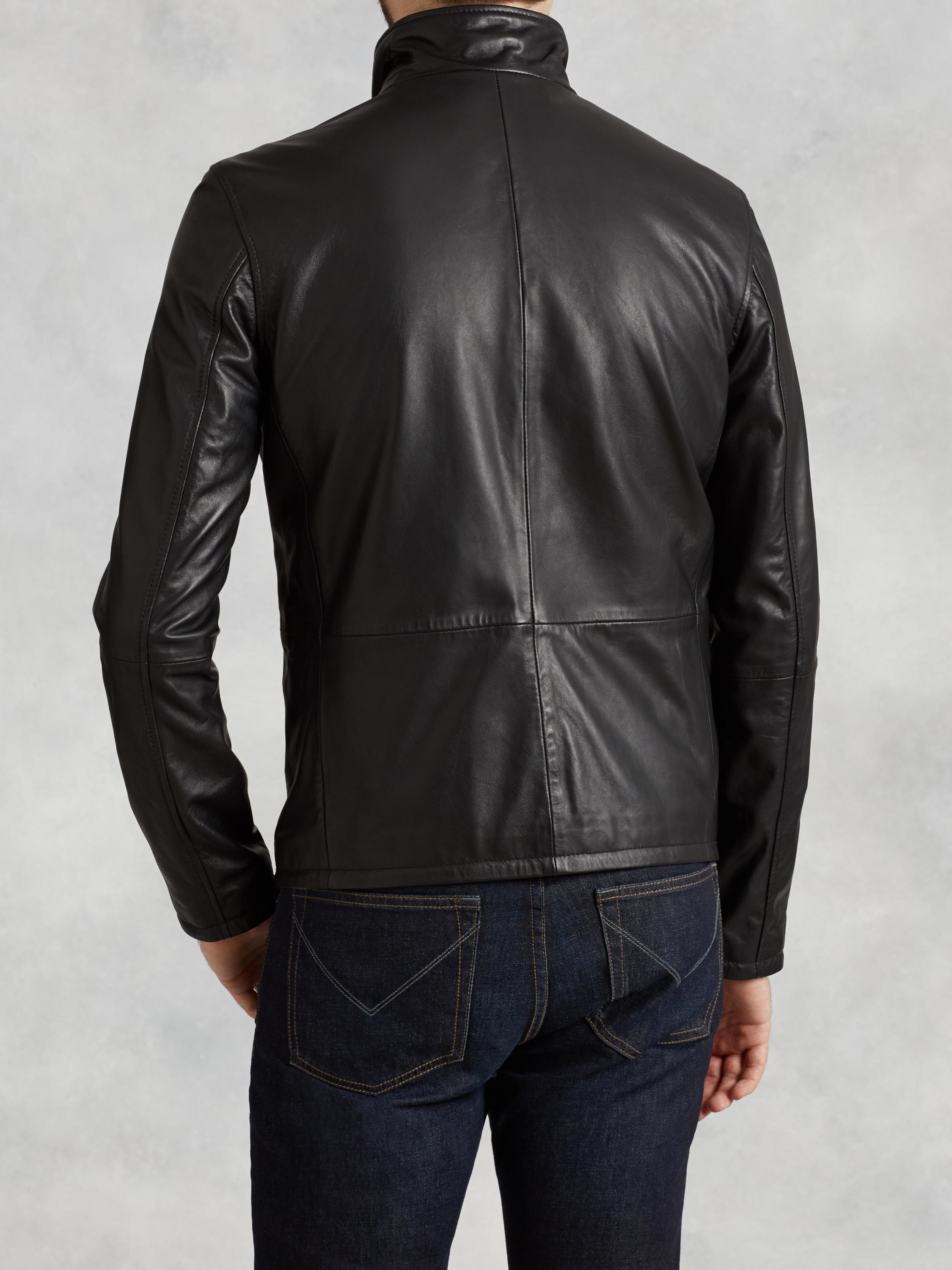 Lyst - John Varvatos Fitted Leather Jacket in Black for Men
