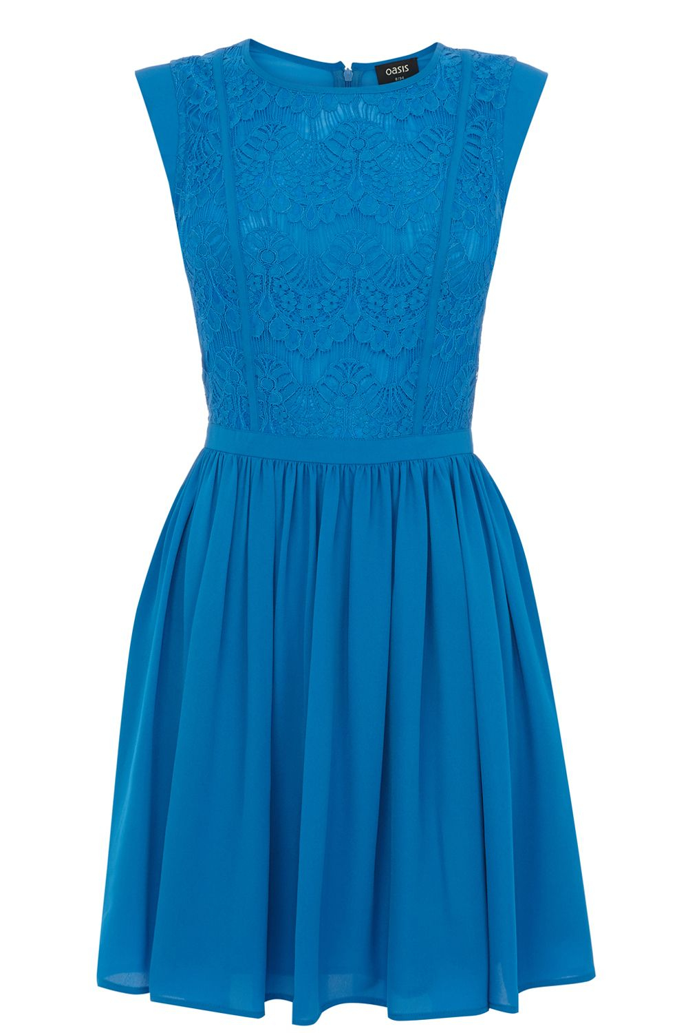 Oasis Scallop Lace Bodice Dress in Blue | Lyst