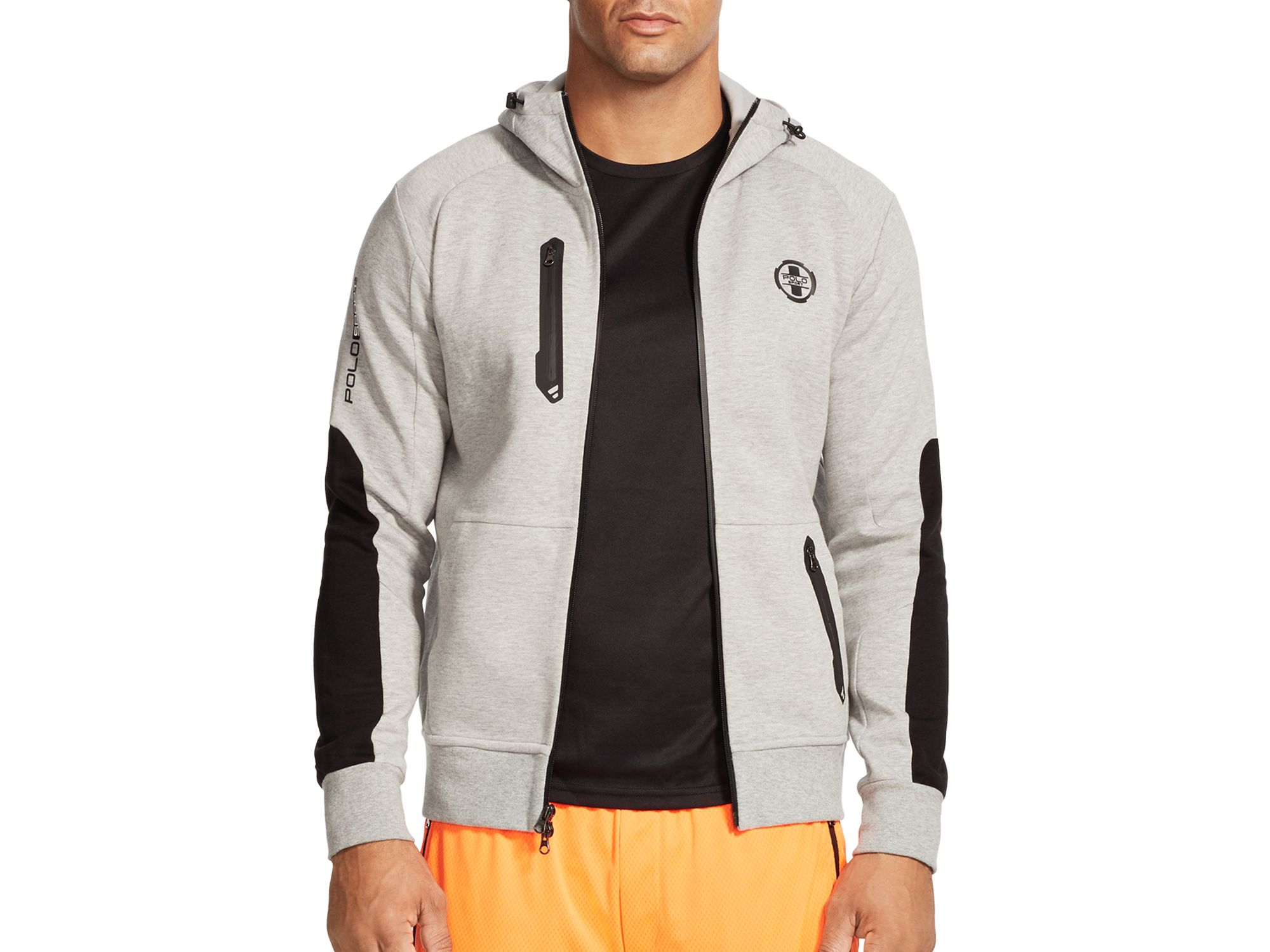 full zip ls knit polo sweater