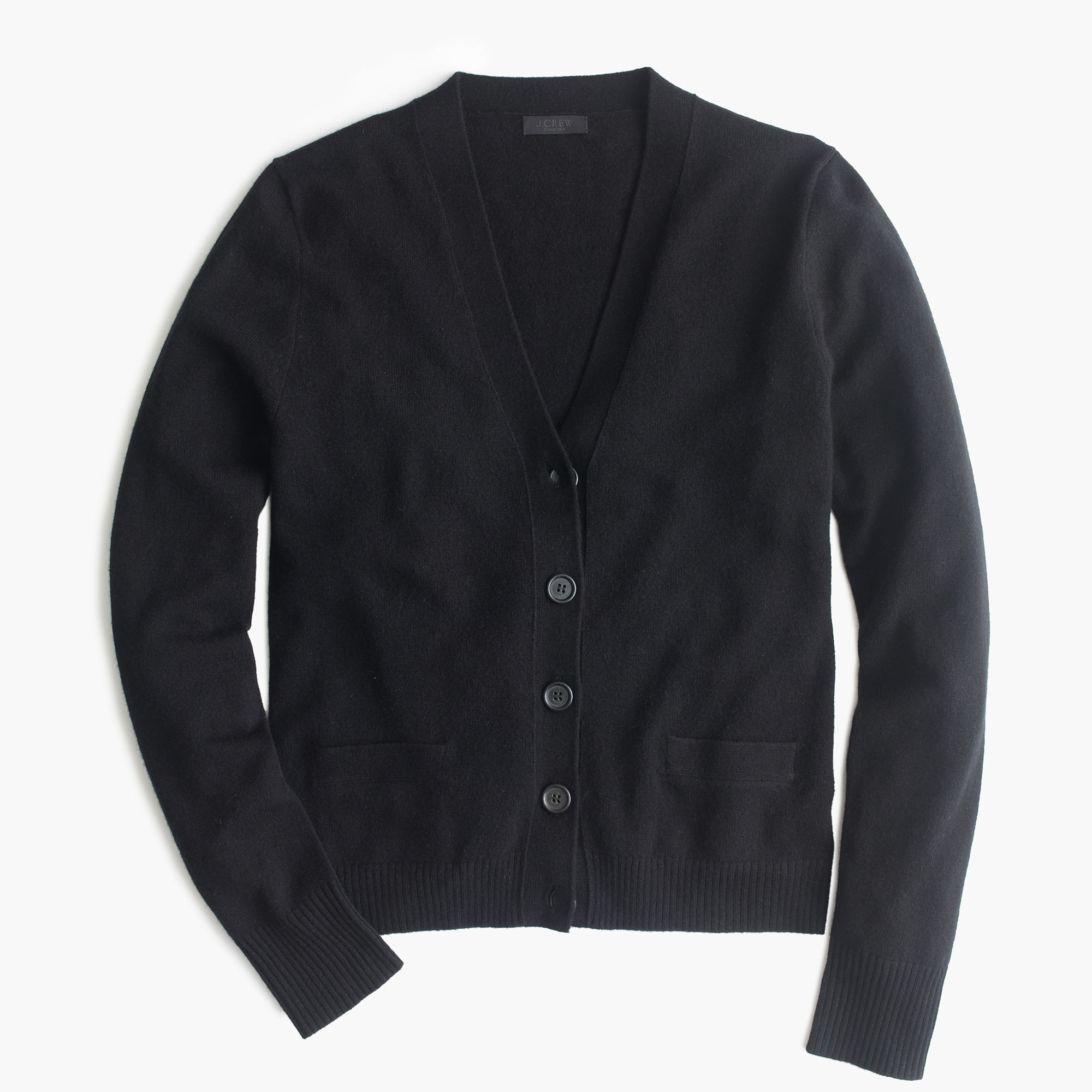 J.crew Collection Cashmere Short Cardigan Sweater in Black | Lyst