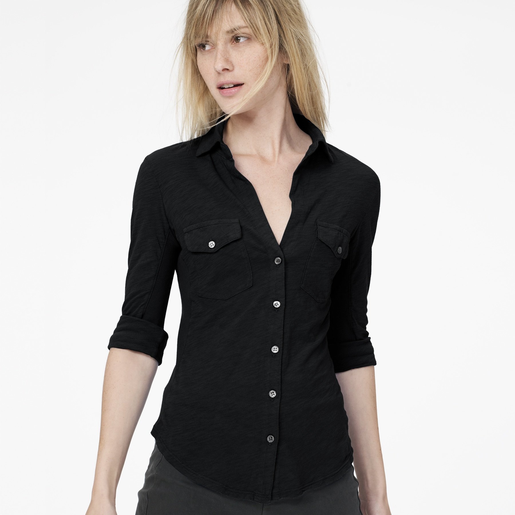 black panel shirt