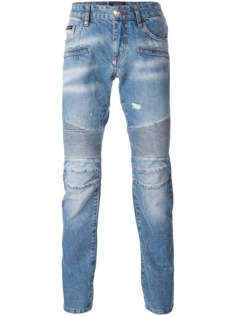 biker cut jeans