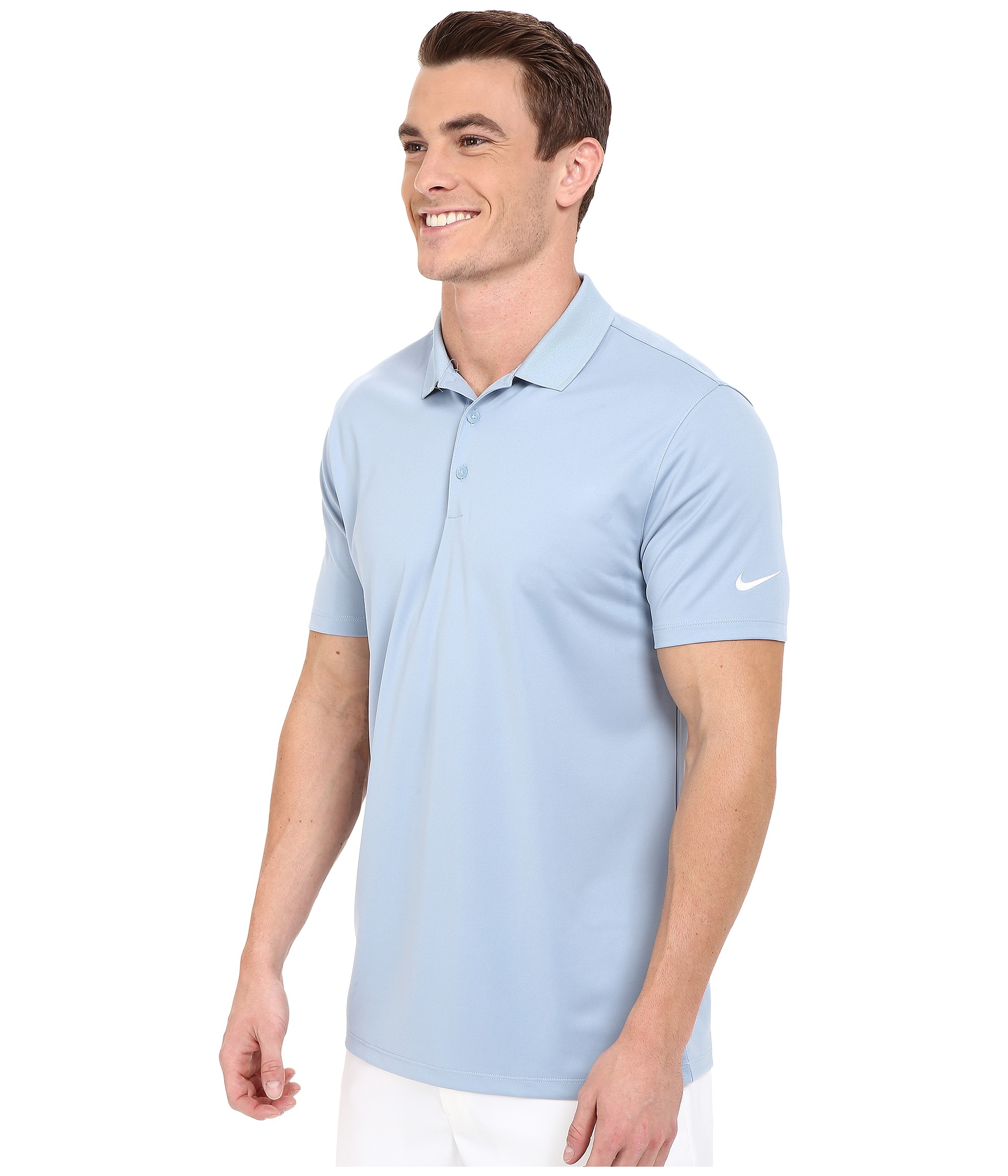 collarless nike golf shirt