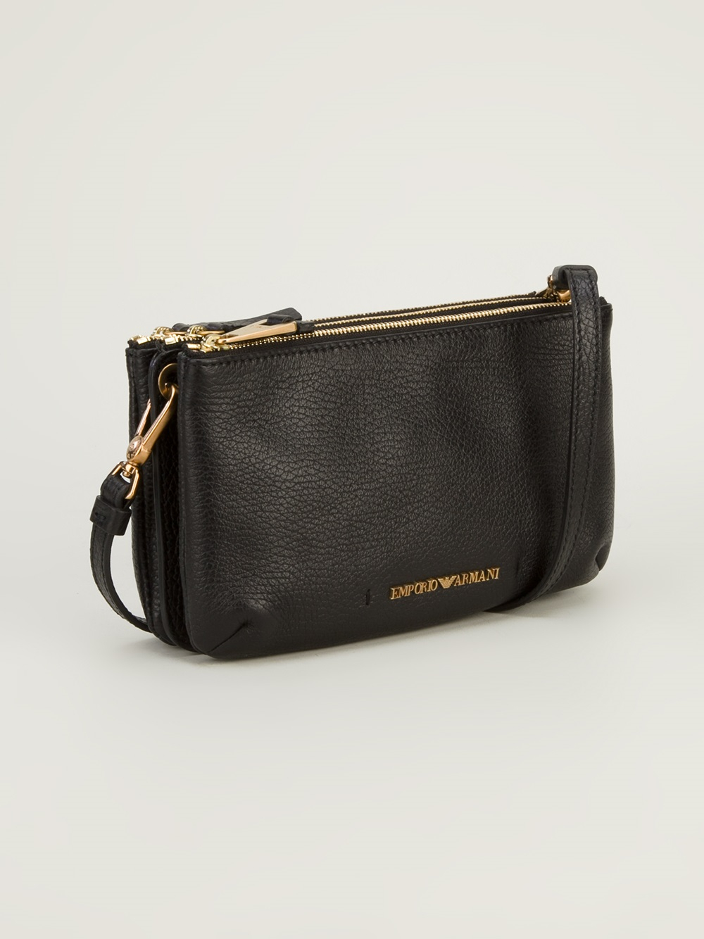luggage handbag - Emporio armani Triple Zip Clutch in Black | Lyst