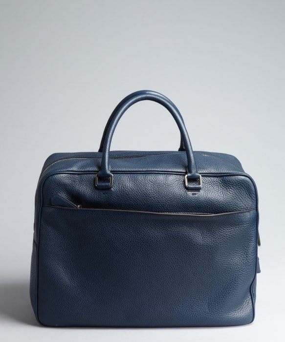 Prada Blue And White Leather Large Zip Travel Bag in Blue for Men ...  