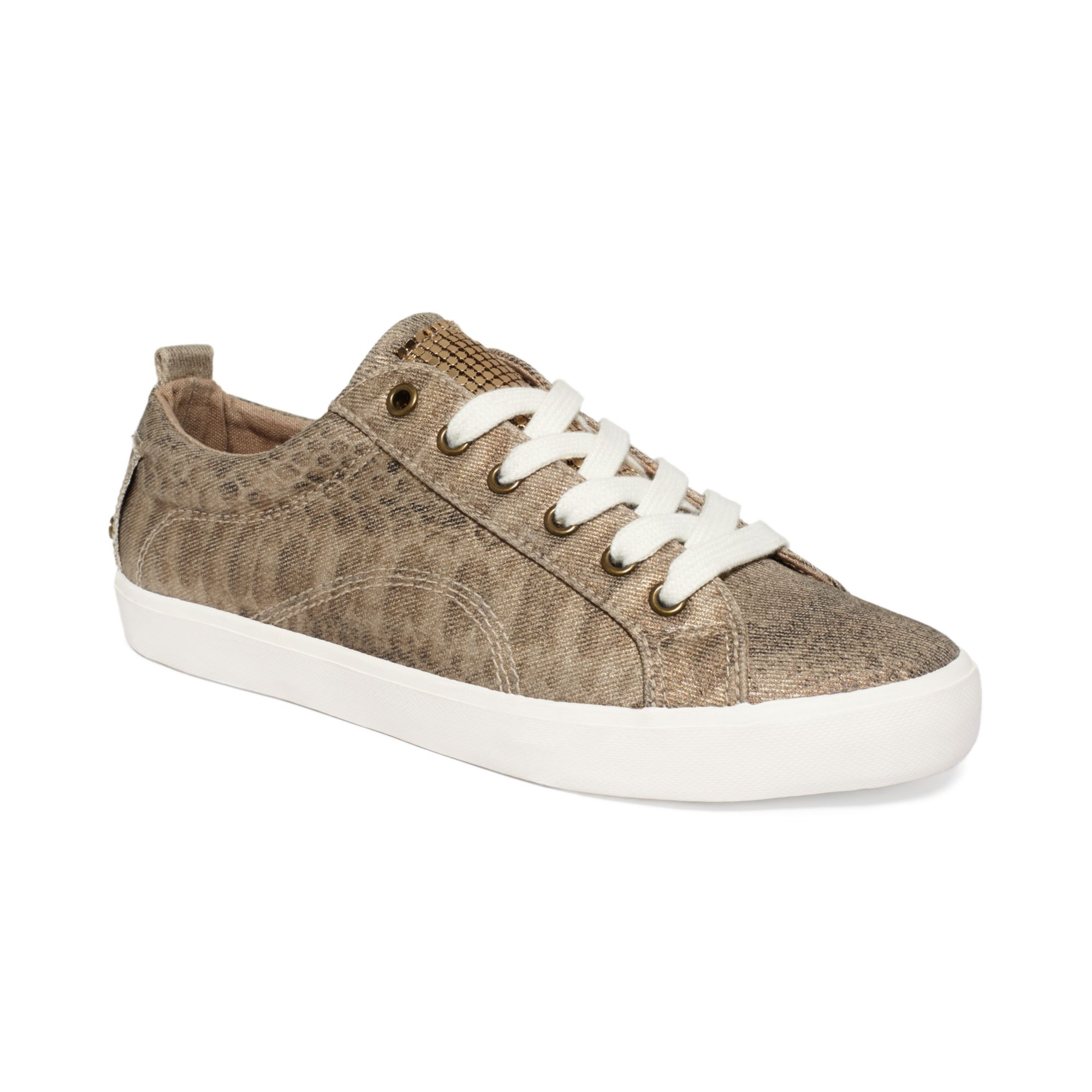 G By Guess Womens Metty Sneakers in Gold (Gold Cheetah) | Lyst