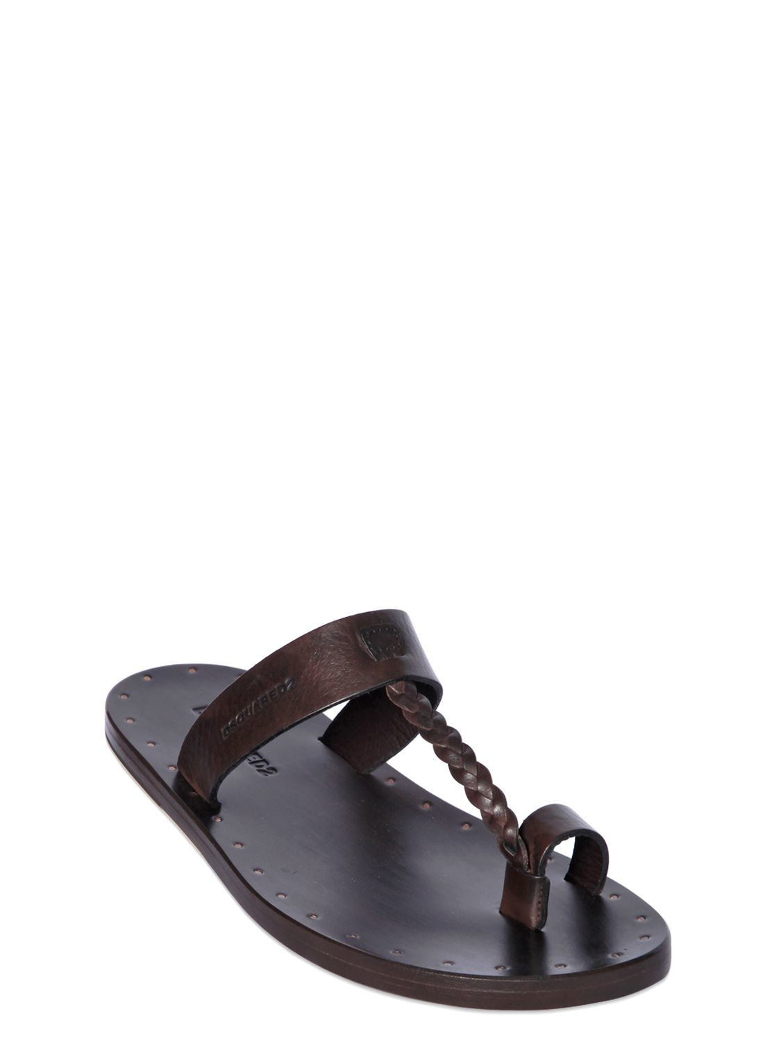 Lyst - DSquared² Moses Braided Detail Leather Sandals in Brown for Men