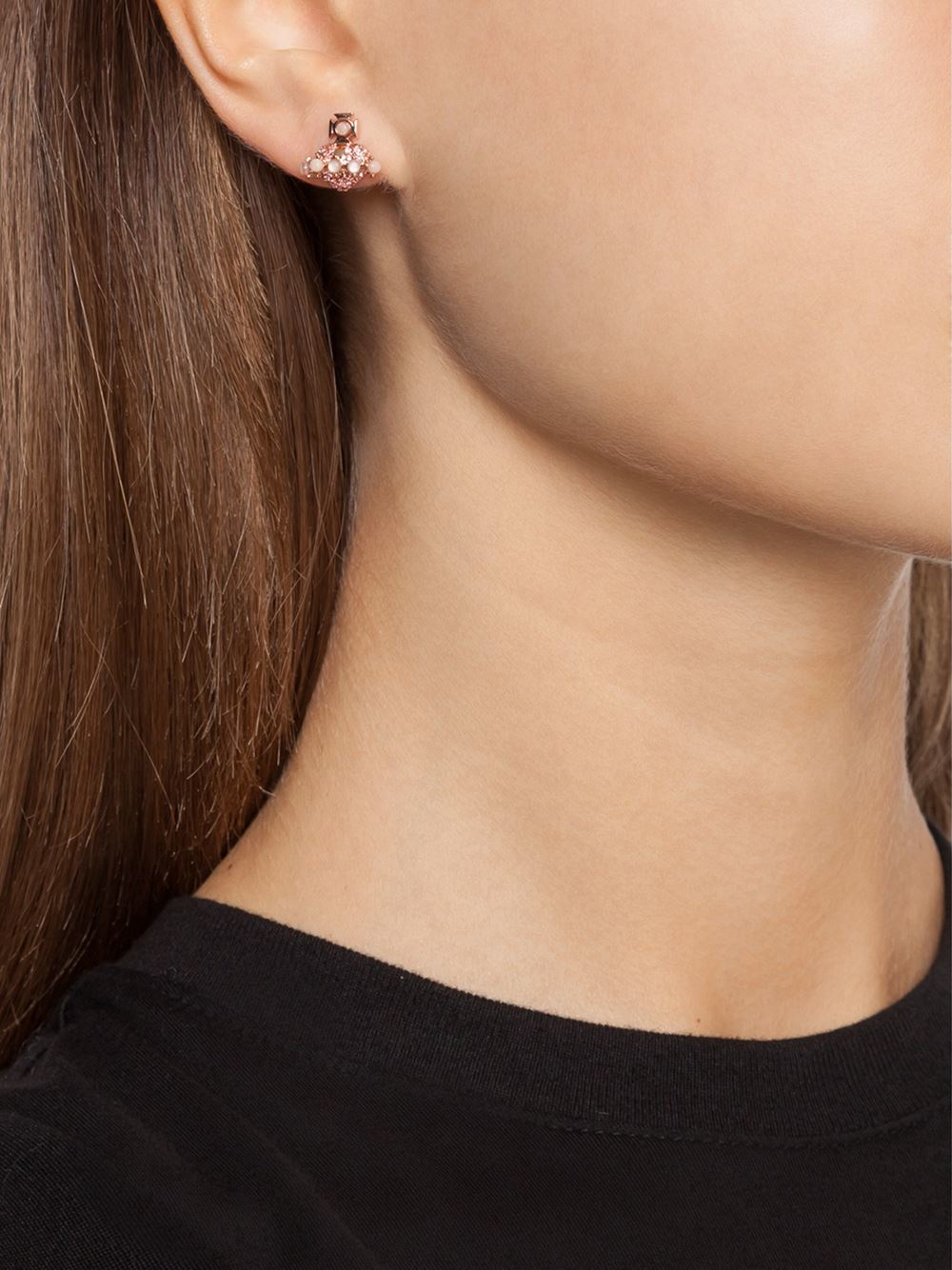 Vivienne Westwood Pink Oona Bas Relief Stud Earrings Vivienne Westwood Pink Oona Bas Relief Stud Earrings