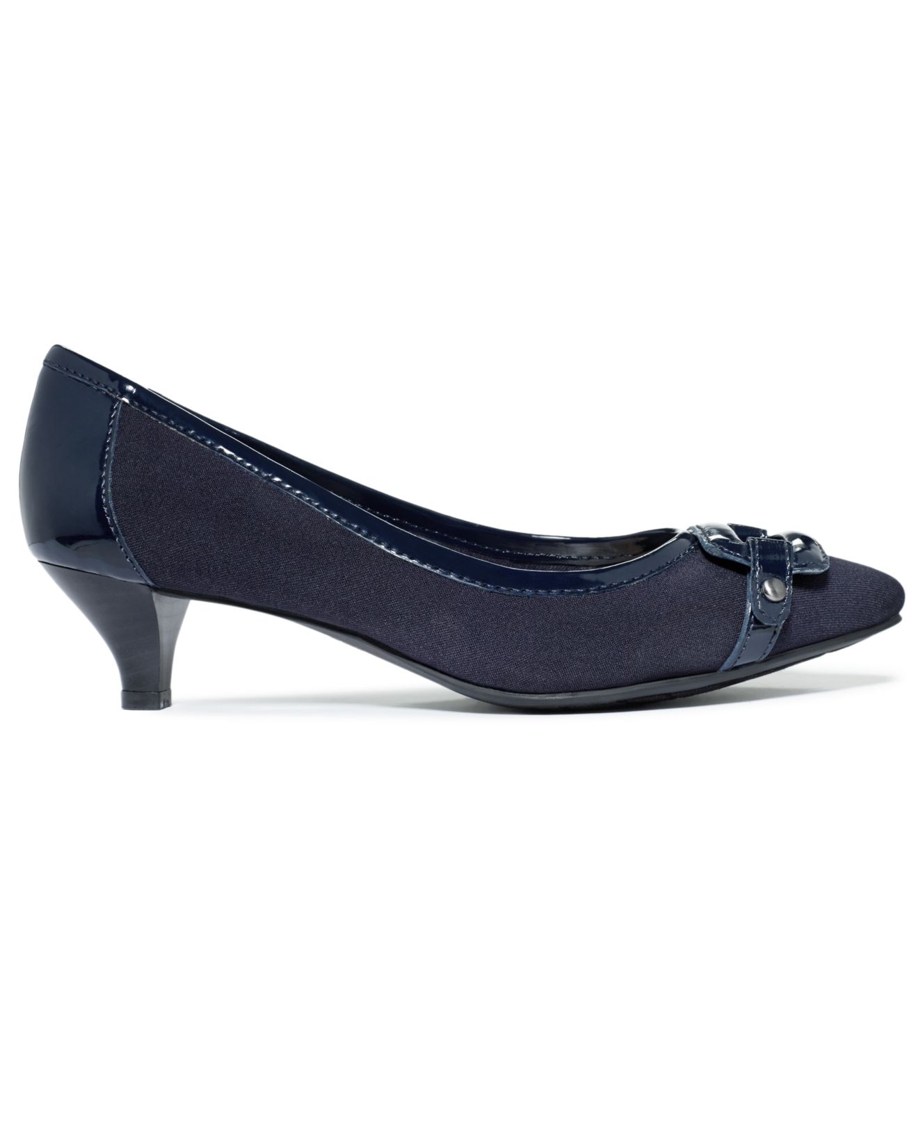 Anne klein Melanie Pointy-toe Kitten-heel Pumps in Blue (Navy) | Lyst