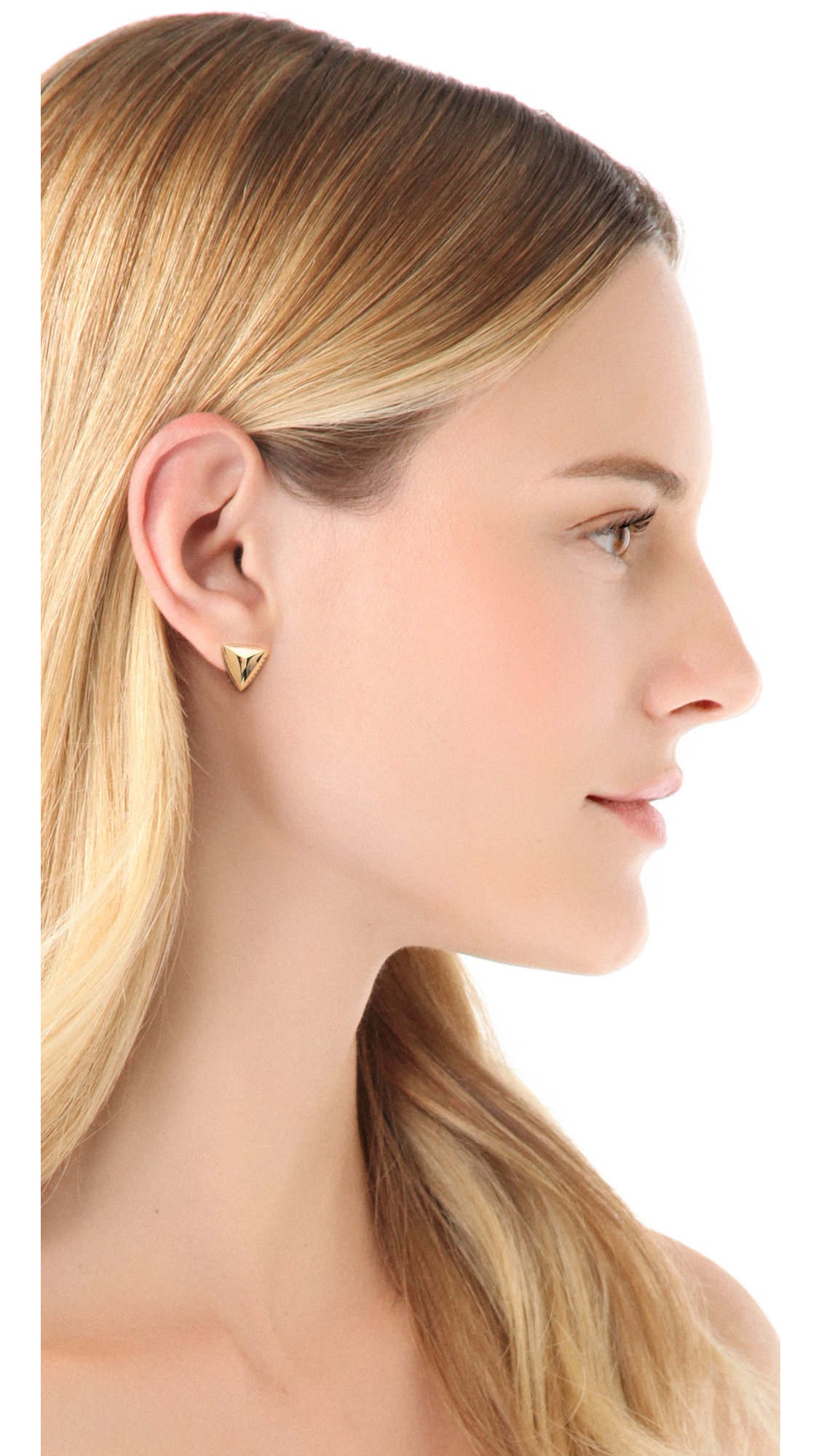 Lyst House Of Harlow 1960 Engraved Faceted Pyramid Stud Earrings Gallery