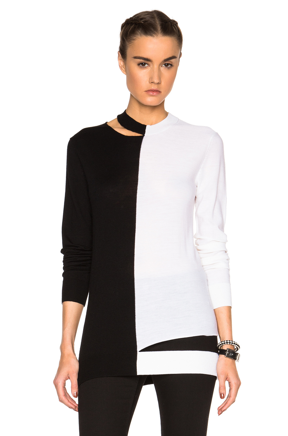 Mcq Half Crewneck Sweater in Black | Lyst