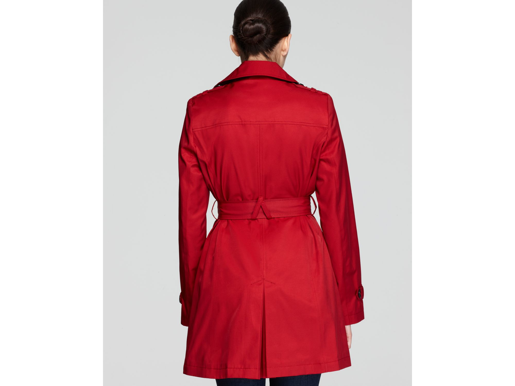dkny red padded coat