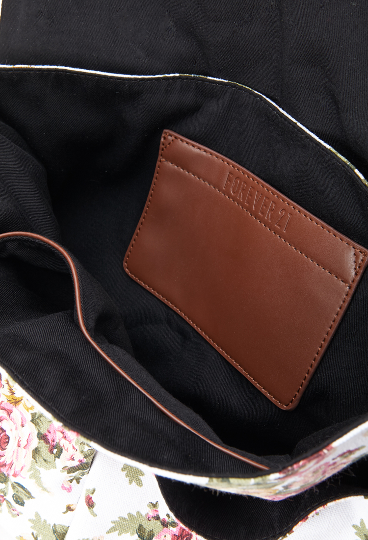 Lyst Forever 21 Floral Canvas Messenger Bag in Brown