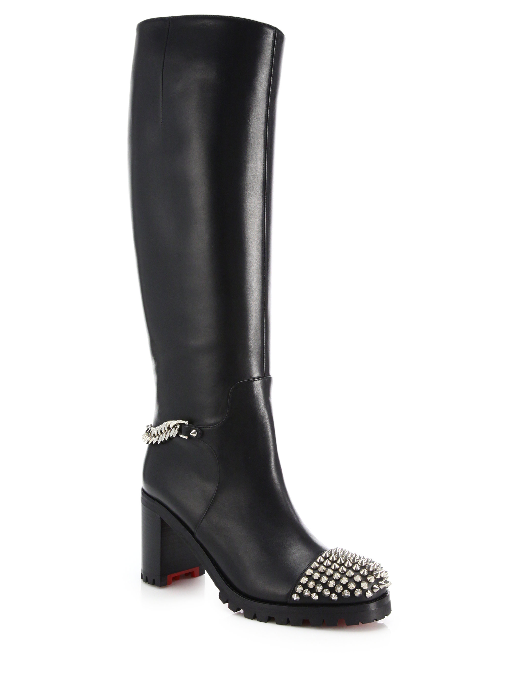 what is the best replica shoe website - christian louboutin leather knee high boots Black pointed toes ...