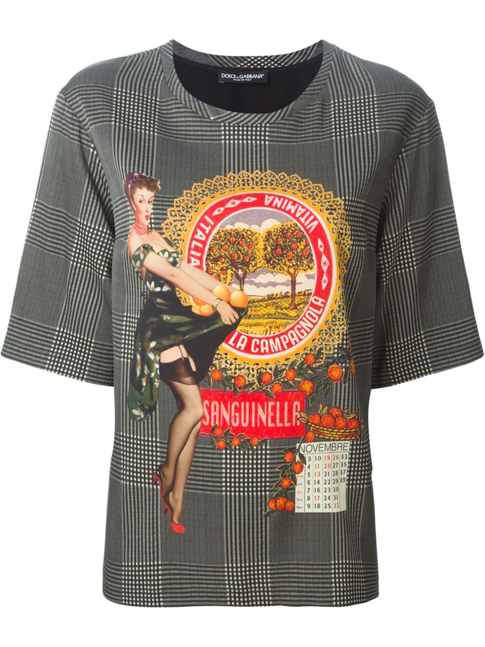 Lyst Dolce And Gabbana Pin Up Girl Print T Shirt In Black