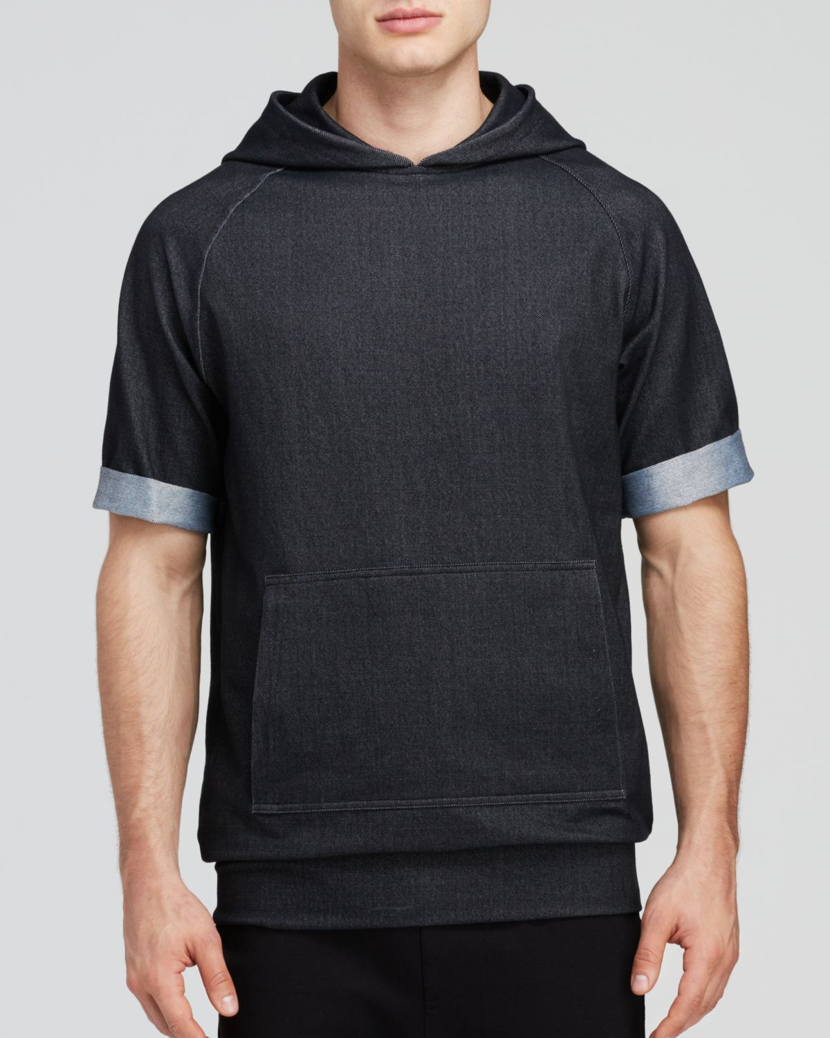 Zanerobe Mvp Short Sleeve Hooded Sweatshirt in Blue for Men | Lyst