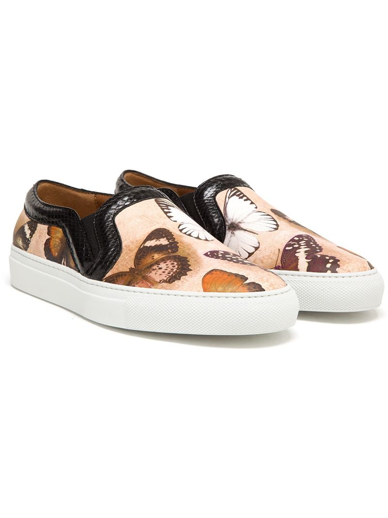 Lyst - Givenchy Butterfly-print Leather Skate Shoe in Brown