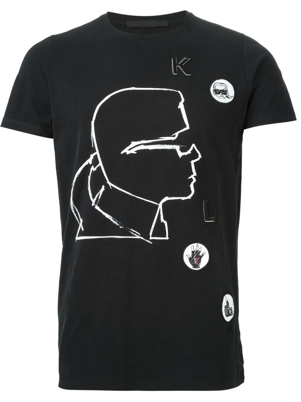 Karl lagerfeld Sketched Karl Print T-shirt in Black for Men | Lyst