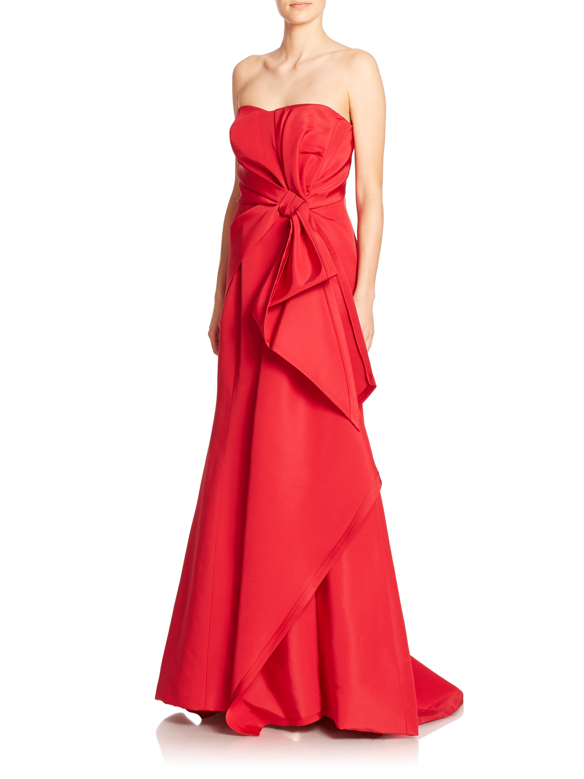 Lyst - Carolina Herrera Silk Sweetheart Gown in Red