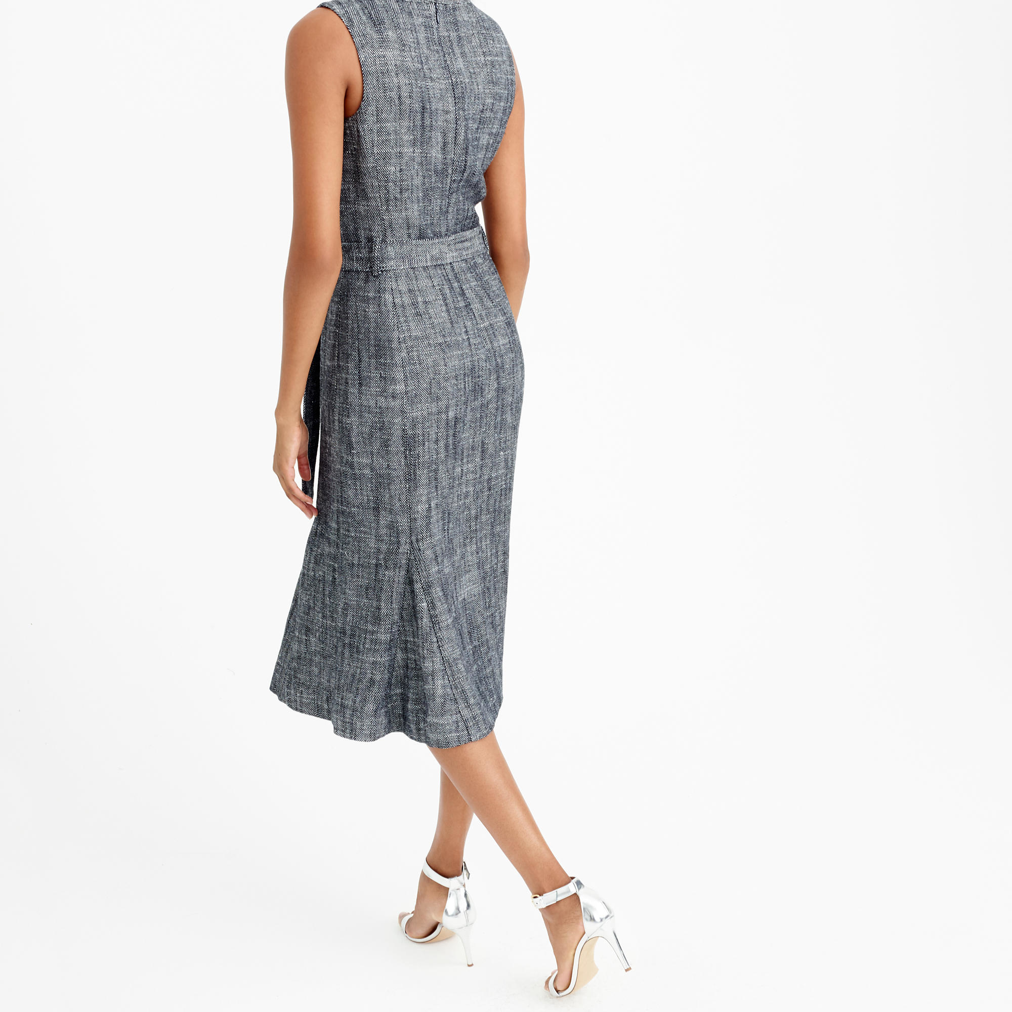 dress in textured herringbone